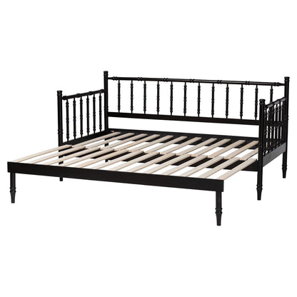 Baxton Studio - Marisela Expandable Daybed in Black - MG0246-4-Black-Twin to King-Daybed view 5