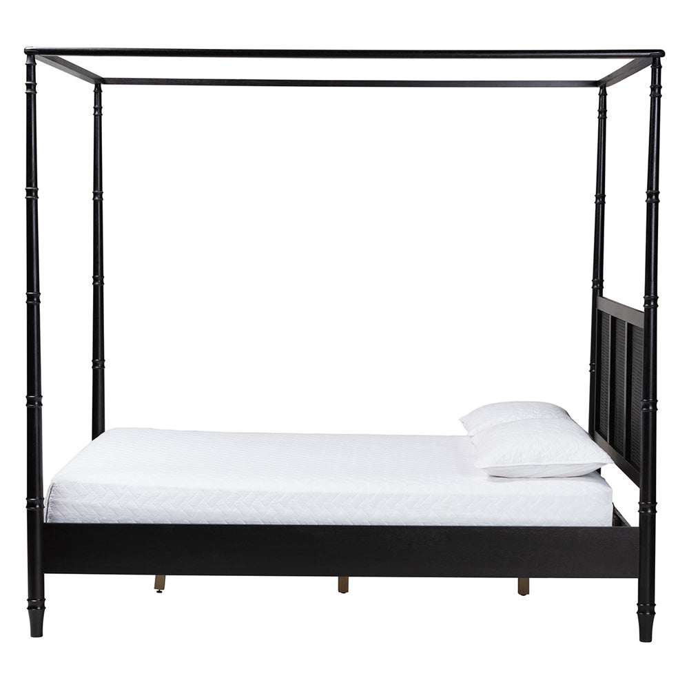 Baxton Studio - Marisela King Size CaNopy Bed in Black - MG0246-2-Black-King-CaNopy Bed view 2