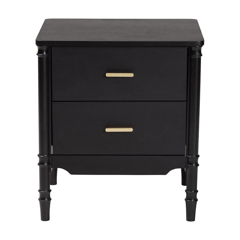 Baxton Studio - Marisela Nightstand in Black - MG9014-Black 9990-2DW-NS view 3
