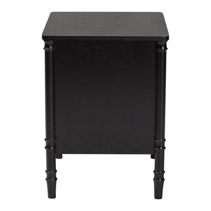 Baxton Studio - Marisela Nightstand in Black - MG9014-Black 9990-2DW-NS view 4