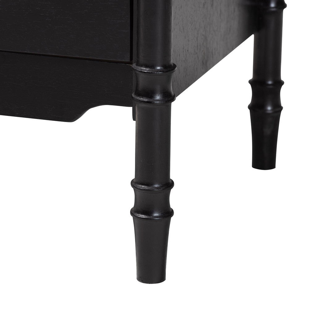 Baxton Studio - Marisela Nightstand in Black - MG9014-Black 9990-2DW-NS view 6