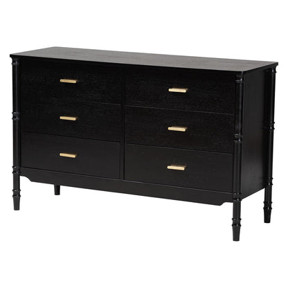 Baxton Studio - Marisela Queen Bedroom Set in Black - Abeni-Black-Queen 4PC Bedroom Set view 5