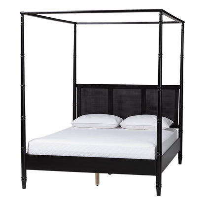 Baxton Studio - Marisela Queen Bedroom Set in Black - Jabari-Black-Queen 4PC Bedroom Set view 3