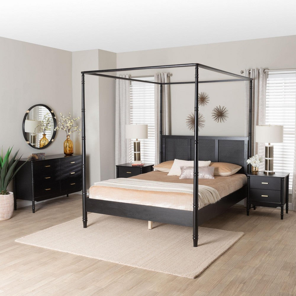 Baxton Studio - Marisela Queen Bedroom Set in Black - Jabari-Black-Queen 4PC Bedroom Set view 11