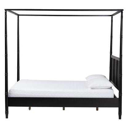 Baxton Studio - Marisela Queen Size CaNopy Bed in Black - MG0246-2-Black-Queen-CaNopy Bed view 2