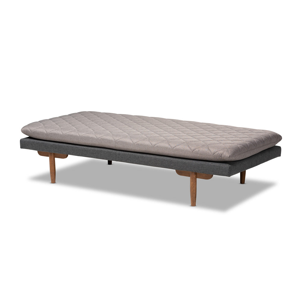 Baxton Studio - Marit Daybed in Grey/Walnut - BBT6812-Grey/Dark Grey/Walnut-Daybed view 1