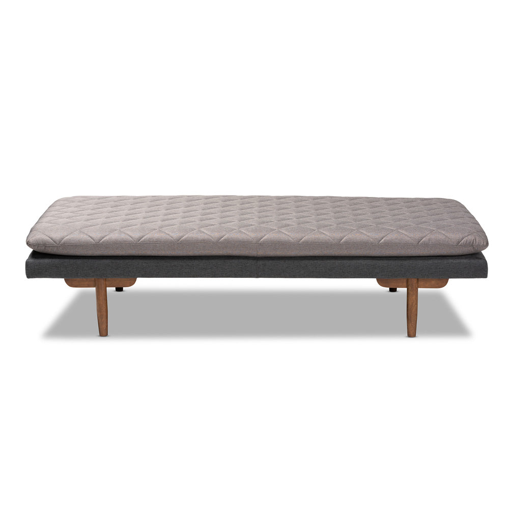 Baxton Studio - Marit Daybed in Grey/Walnut - BBT6812-Grey/Dark Grey/Walnut-Daybed view 2