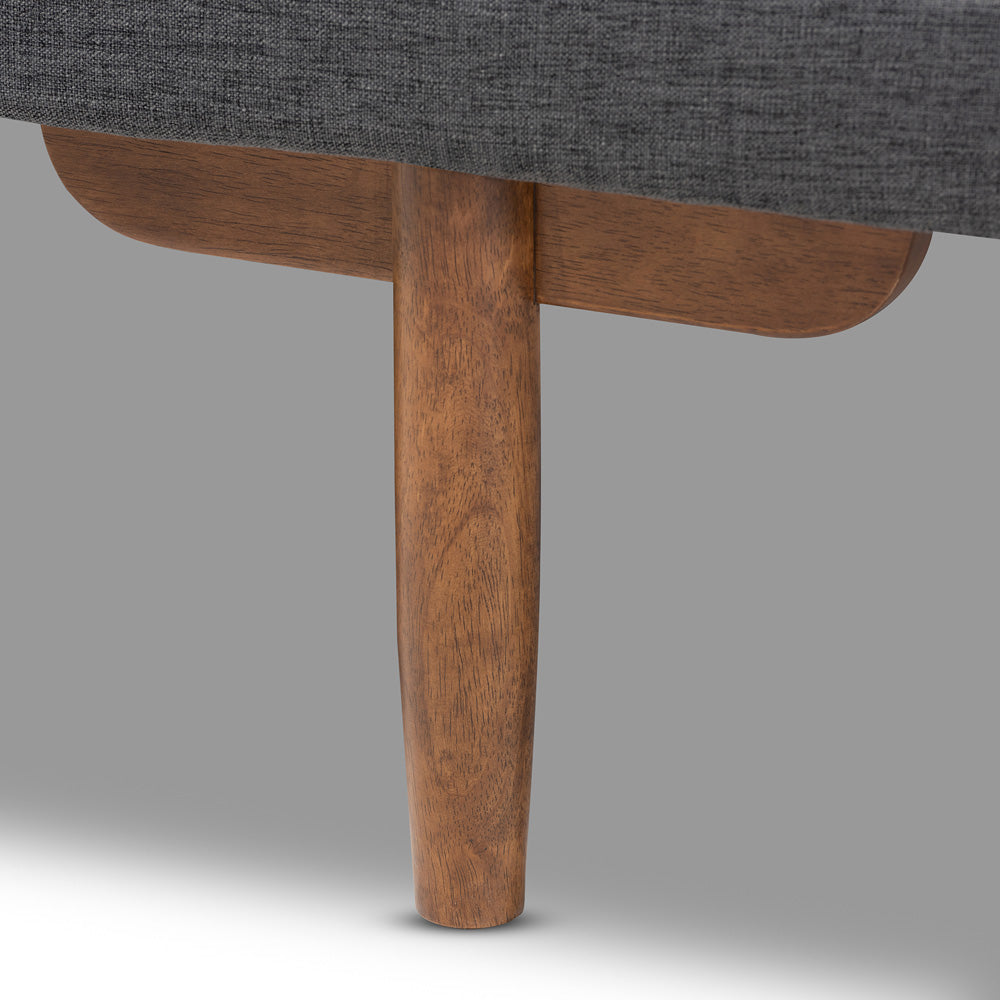 Baxton Studio - Marit Daybed in Grey/Walnut - BBT6812-Grey/Dark Grey/Walnut-Daybed view 5