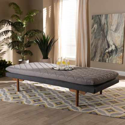 Baxton Studio - Marit Daybed in Grey/Walnut - BBT6812-Grey/Dark Grey/Walnut-Daybed view 6