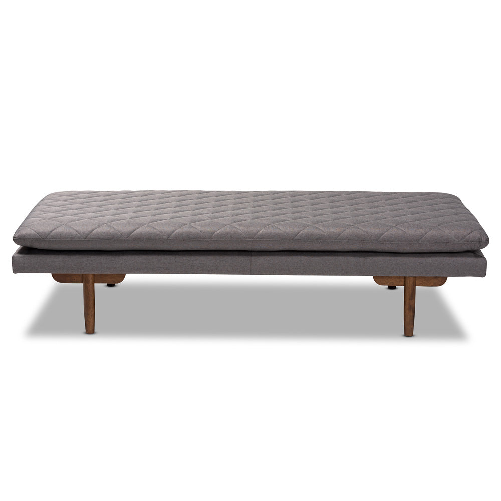 Baxton Studio - Marit Daybed in Grey/Walnut - BBT6812-Grey/Walnut-Daybed view 2