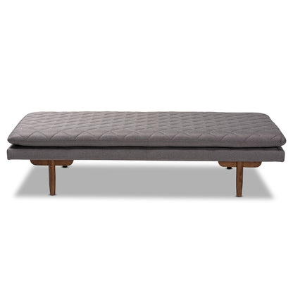 Baxton Studio - Marit Daybed in Grey/Walnut - BBT6812-Grey/Walnut-Daybed view 2