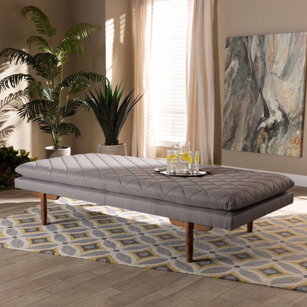 Baxton Studio - Marit Daybed in Grey/Walnut - BBT6812-Grey/Walnut-Daybed view 6