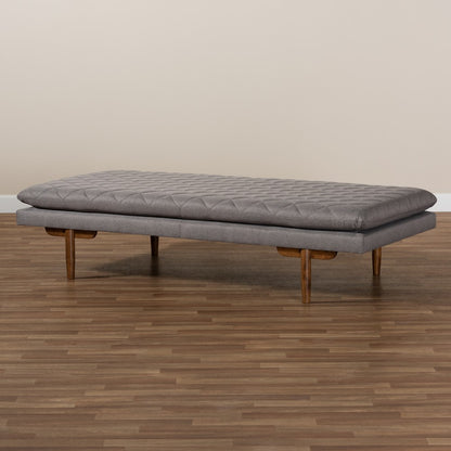Baxton Studio - Marit Daybed in Grey/Walnut - BBT6812-Grey/Walnut-Daybed view 7