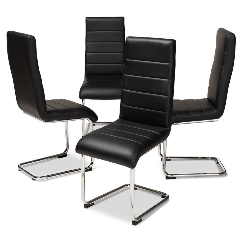 Baxton Studio - Marlys Set of 4 Dining Chairs in Black - DC004-Black-4PC-Set view 1