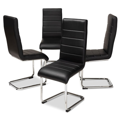 Baxton Studio - Marlys Set of 4 Dining Chairs in Black - DC004-Black-4PC-Set view 1