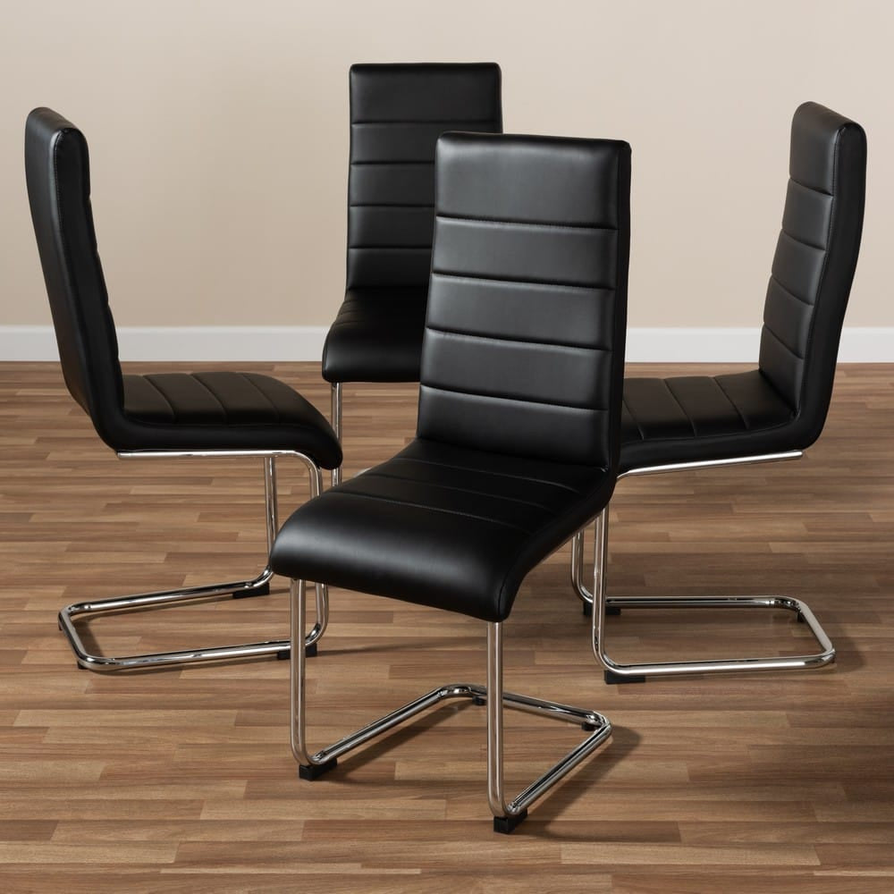 Baxton Studio - Marlys Set of 4 Dining Chairs in Black - DC004-Black-4PC-Set view 4