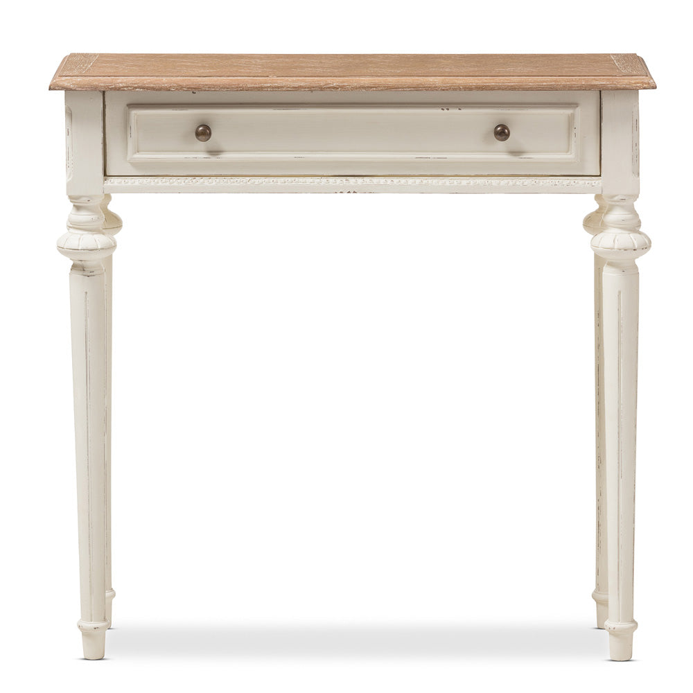 Baxton Studio - Marquetterie Console Table in White/Natural - PRL16VM(AR)/M view 2
