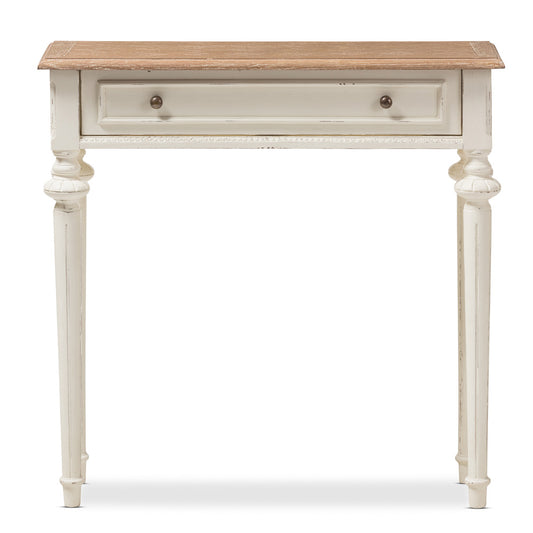 Baxton Studio - Marquetterie Console Table in White/Natural - PRL16VM(AR)/M view 2