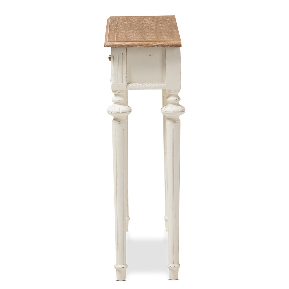 Baxton Studio - Marquetterie Console Table in White/Natural - PRL16VM(AR)/M view 3