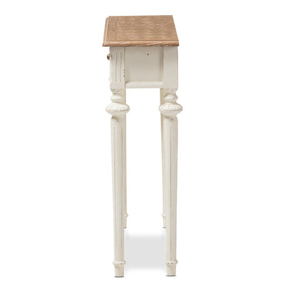 Baxton Studio - Marquetterie Console Table in White/Natural - PRL16VM(AR)/M view 3