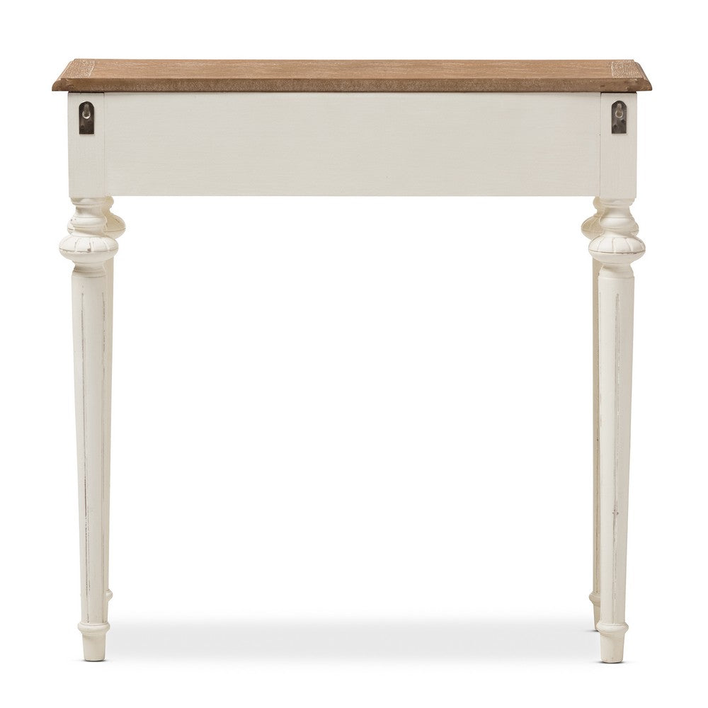 Baxton Studio - Marquetterie Console Table in White/Natural - PRL16VM(AR)/M view 4
