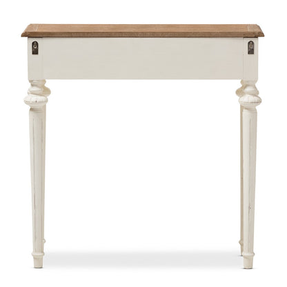 Baxton Studio - Marquetterie Console Table in White/Natural - PRL16VM(AR)/M view 4