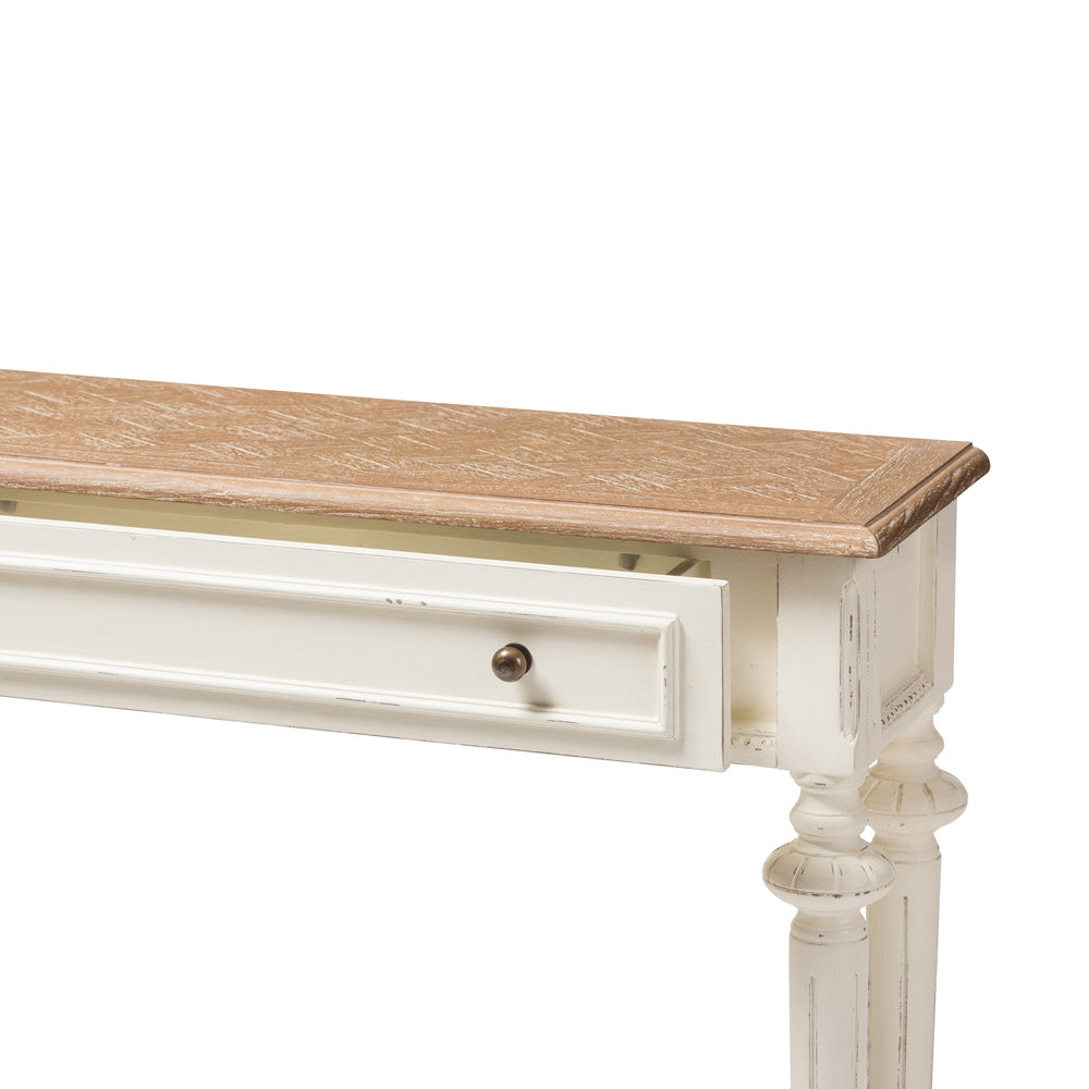 Baxton Studio - Marquetterie Console Table in White/Natural - PRL16VM(AR)/M view 5