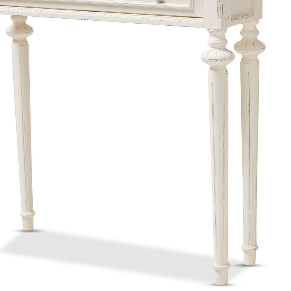 Baxton Studio - Marquetterie Console Table in White/Natural - PRL16VM(AR)/M view 6