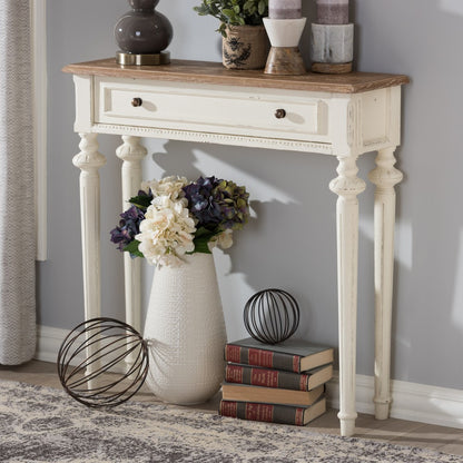 Baxton Studio - Marquetterie Console Table in White/Natural - PRL16VM(AR)/M view 7