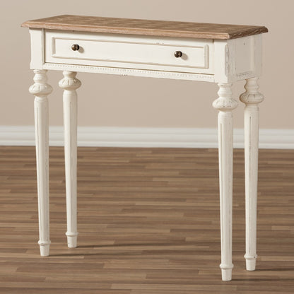 Baxton Studio - Marquetterie Console Table in White/Natural - PRL16VM(AR)/M view 8