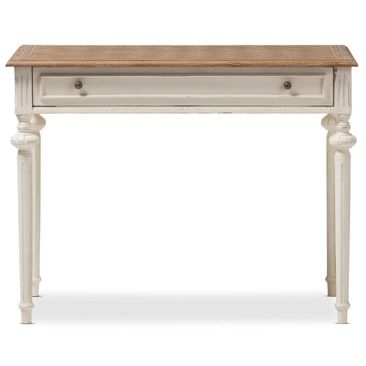 Baxton Studio - Marquetterie Desk in White/Natural - PRL5VM(AR)/M B view 2