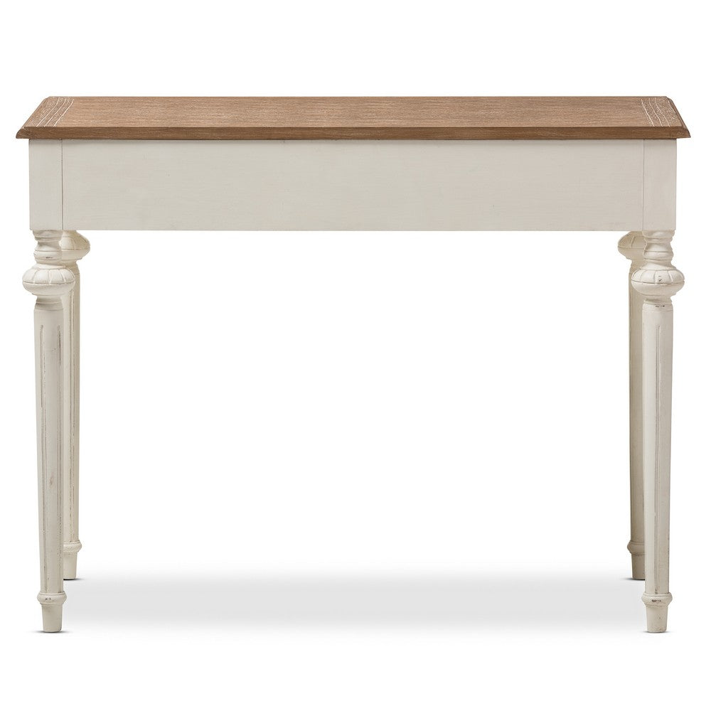 Baxton Studio - Marquetterie Desk in White/Natural - PRL5VM(AR)/M B view 4