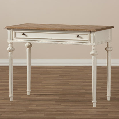 Baxton Studio - Marquetterie Desk in White/Natural - PRL5VM(AR)/M B view 8