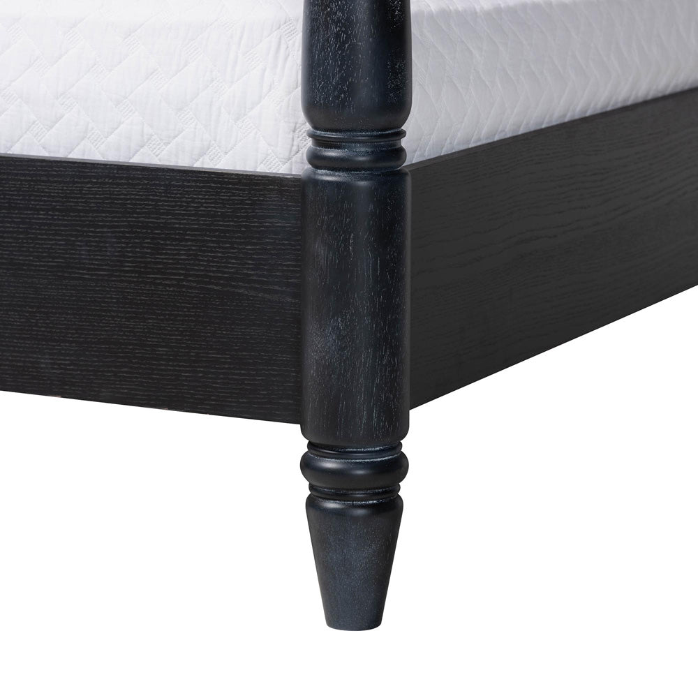 Baxton Studio - MartiNo King Size Bed in Black - SW8636-Black-King Poster Bed view 5