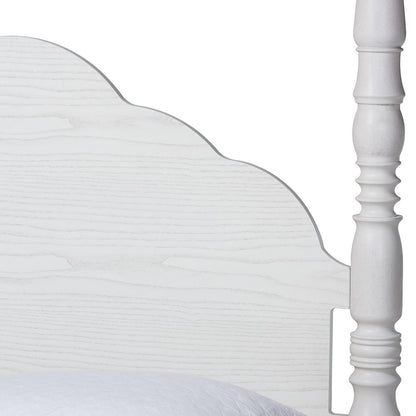 Baxton Studio - MartiNo King Size Bed in White - SW8636-White-King Poster Bed view 4