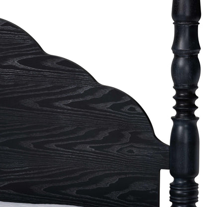 Baxton Studio - MartiNo Queen Size Bed in Black - SW8636-Black-Queen Poster Bed view 4
