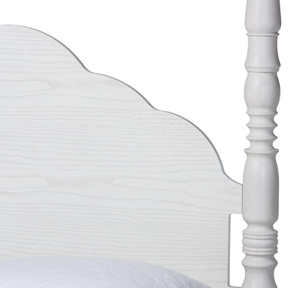 Baxton Studio - MartiNo Queen Size Bed in White - SW8636-White-Queen Poster Bed view 4