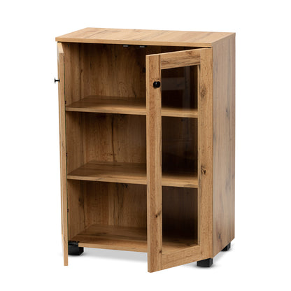 Baxton Studio - Mason Storage Cabinet in Oak Brown/Black - B12-Wotan Oak view 2