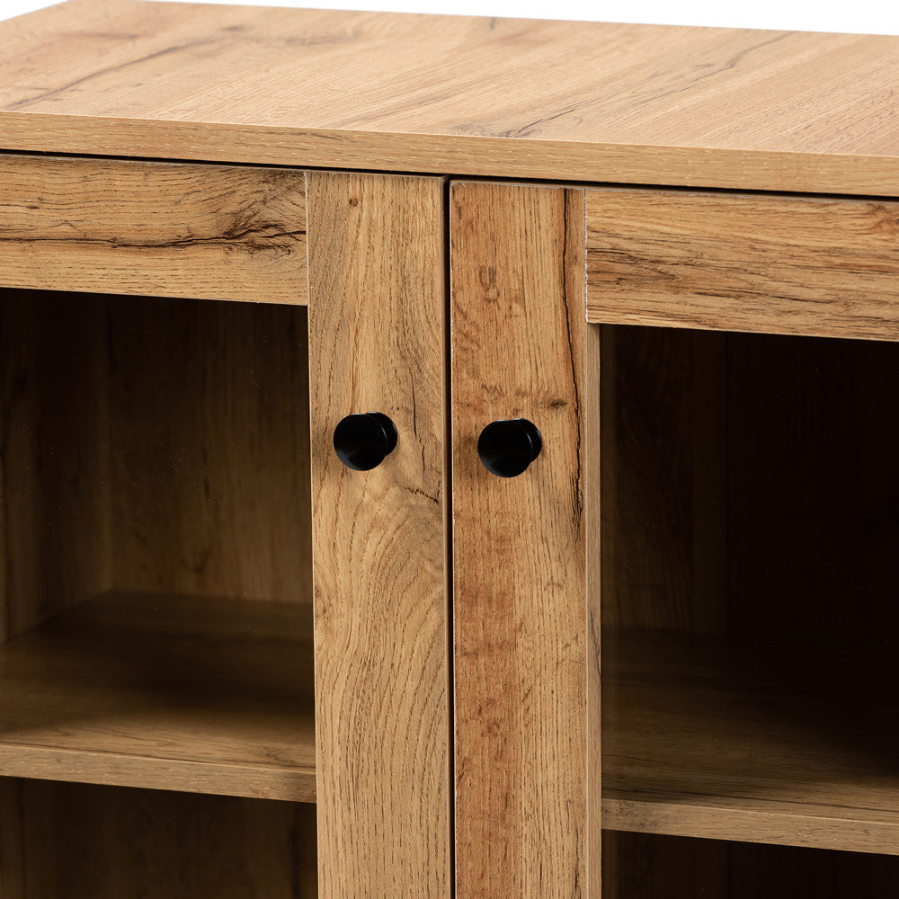 Baxton Studio - Mason Storage Cabinet in Oak Brown/Black - B12-Wotan Oak view 5