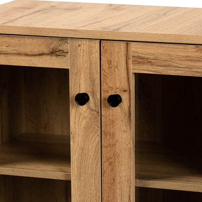Baxton Studio - Mason Storage Cabinet in Oak Brown/Black - B12-Wotan Oak view 5
