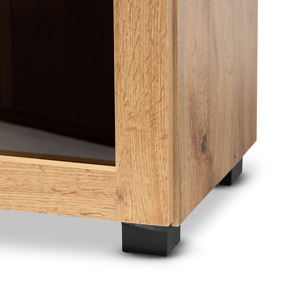 Baxton Studio - Mason Storage Cabinet in Oak Brown/Black - B12-Wotan Oak view 6