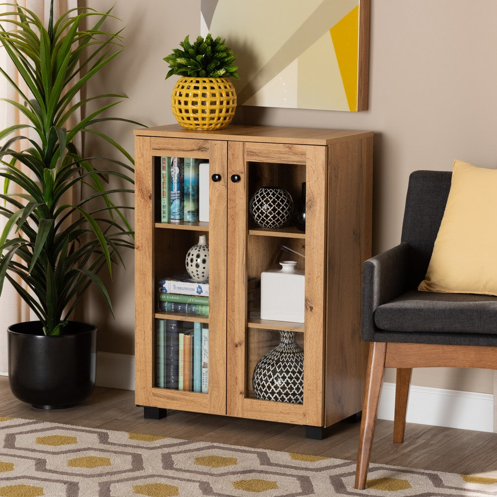Baxton Studio - Mason Storage Cabinet in Oak Brown/Black - B12-Wotan Oak view 7