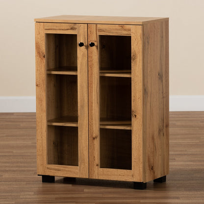 Baxton Studio - Mason Storage Cabinet in Oak Brown/Black - B12-Wotan Oak view 8