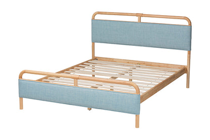 Baxton Studio - Mateo Queen Size Bed - MG0110-Blue/Natural-Queen view 3