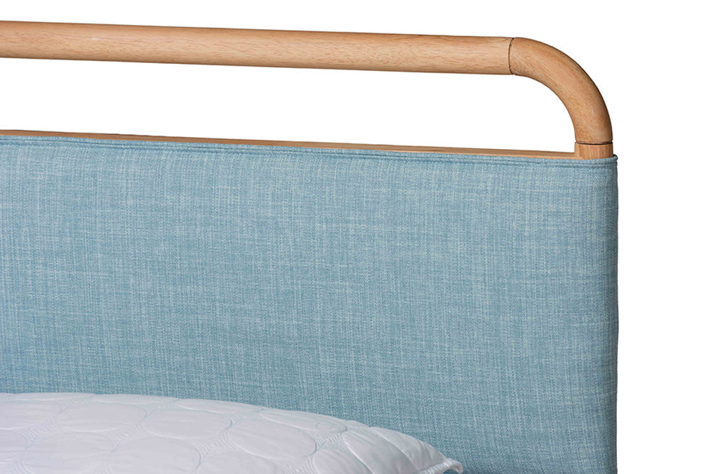 Baxton Studio - Mateo Queen Size Bed - MG0110-Blue/Natural-Queen view 4
