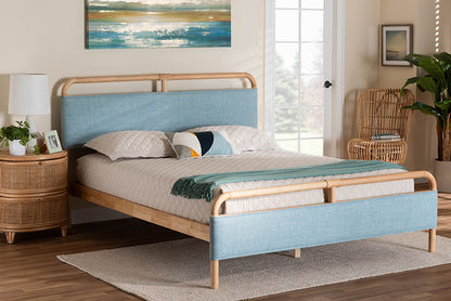 Baxton Studio - Mateo Queen Size Bed - MG0110-Blue/Natural-Queen view 5