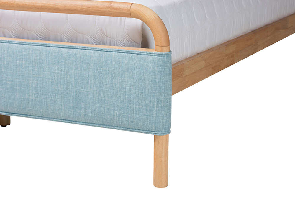 Baxton Studio - Mateo Queen Size Bed - MG0110-Blue/Natural-Queen view 6