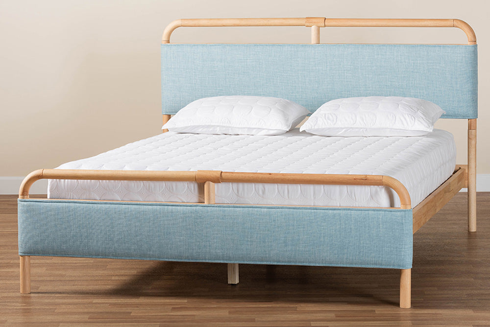 Baxton Studio - Mateo Queen Size Bed - MG0110-Blue/Natural-Queen view 8