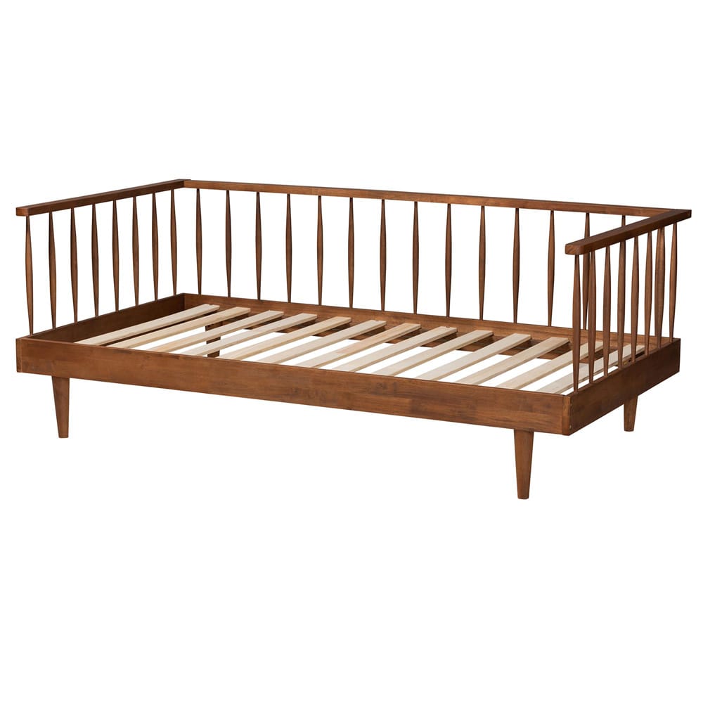 Baxton Studio - Matilda Twin Size Daybed in Ash Walnut - MG0091-Ash Walnut-Daybed-Twin view 3