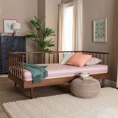 Baxton Studio - Matilda Twin Size Daybed in Ash Walnut - MG0091-Ash Walnut-Daybed-Twin view 7